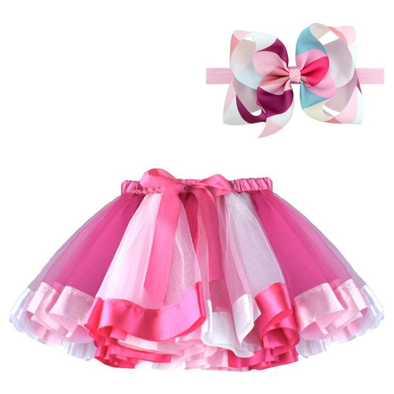 BGFKS LayeredTulle Rainbow Tutu Skirt for Newborn Baby Girls 1st Birthday Photography Outfit Sets. - Image 1